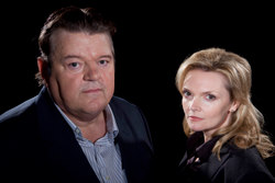 Robbie with Sharon Small as Dr Laura Maitland